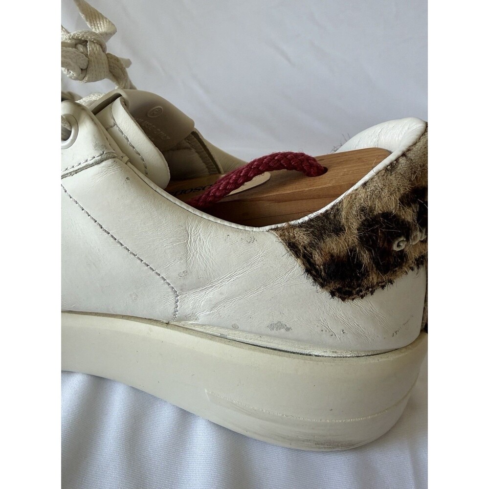Golden Goose Hi Star Sneaker White/ Leopard Print Heel Tab Sz 38 (6.5-7 Women) - Picture 5 of 8
